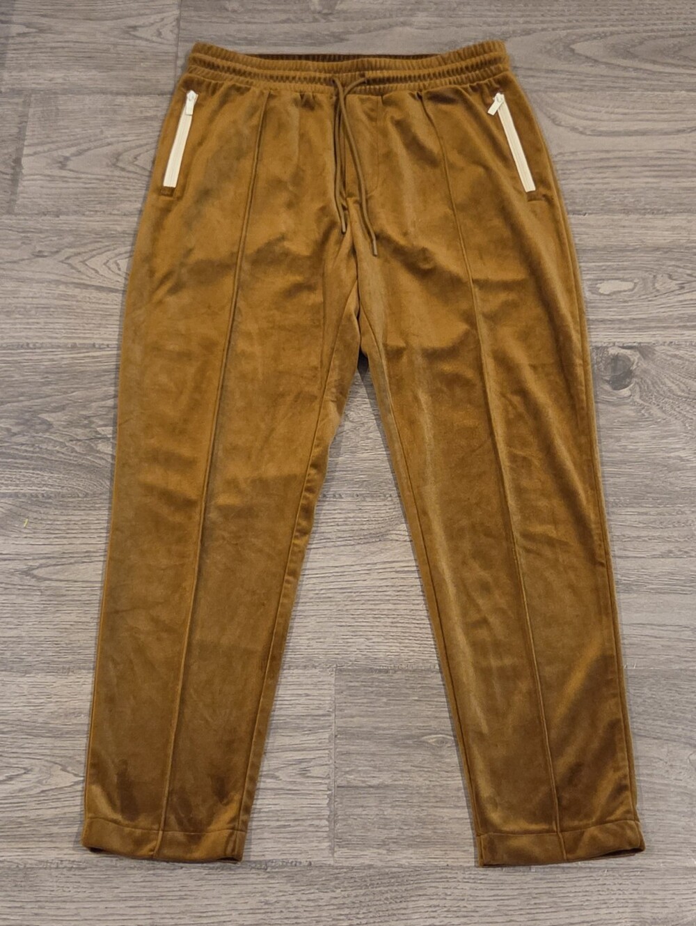 Scotch & Soda Velour Drawstring Jogger Track Pants - Gold Size Large 28" Inseam